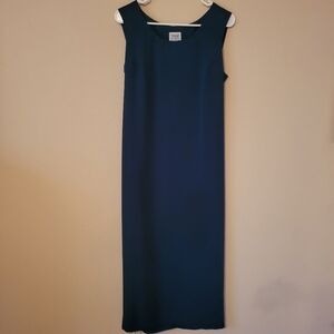 Vintage R&M Richards Sleeveless Long Dress Round Neck Slit Formal Size 8